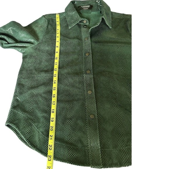 Scotch & Soda Women’s Smart Tarte Reptile print Green Goat Suede jacket Small - Picture 8 of 15